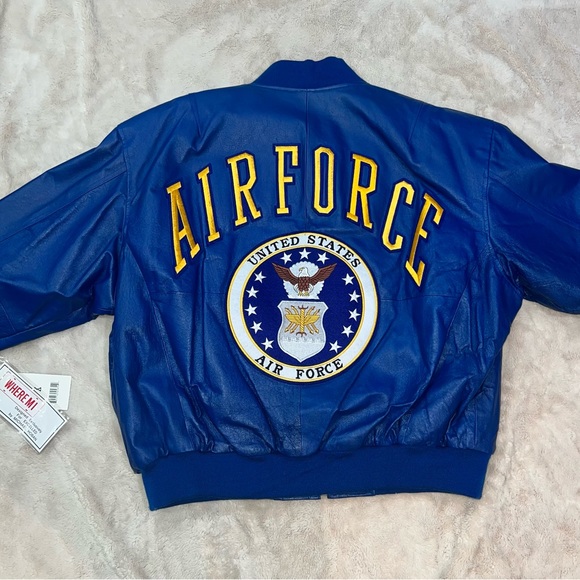 Other - VTG 90s Michael Hoban Blue Leather U.S. AIR FORCE Wheremi Men's 3XL